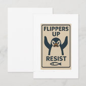 Pinguïns tegen Tarieven Anti Trump Tuin Vlag Bedankkaart (Voorkant / Achterkant)