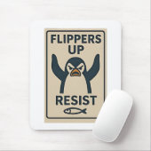 Pinguïns Tegen Tarieven Anti Trump Tuin Vlag   Muismat (Met muis)