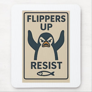 Pinguïns Tegen Tarieven Anti Trump Tuin Vlag   Muismat