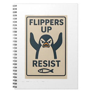 Pinguïns Tegen Tarieven Anti Trump Tuin Vlag   Notitieboek