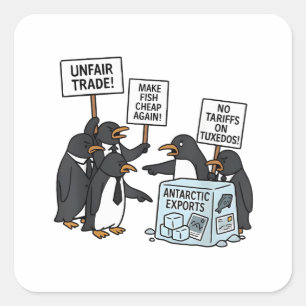 Pinguïns Tegen Tarieven Anti Trump Vierkante Sticker