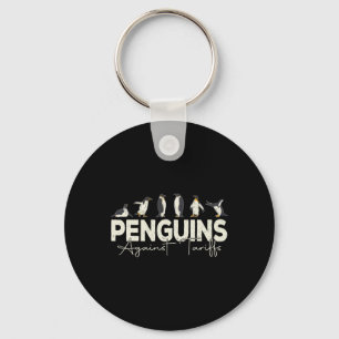 Pinguïns tegen tarieven Grappig dier Retro verzet Sleutelhanger