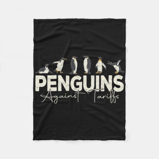 pinguïns tegen tarieven grappig dier retro weersta fleece deken (Voorkant)