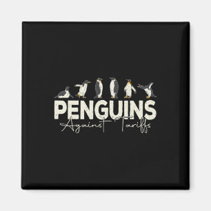pinguïns tegen tarieven grappig dier retro weersta magneet