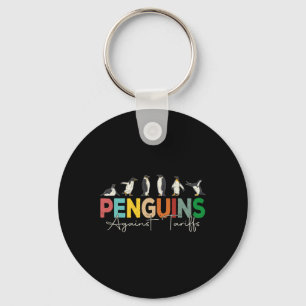 Pinguïns Tegen Tarieven Humor Dier Retro Weerstand Sleutelhanger