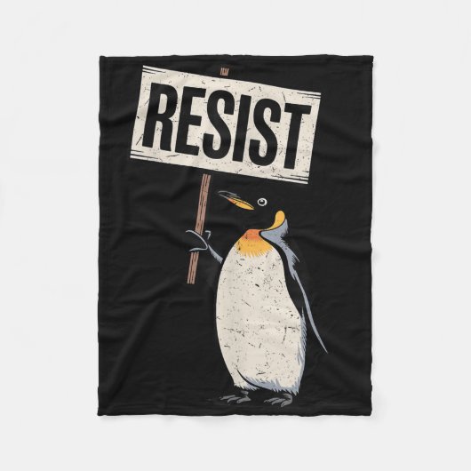 Pinguïns Tegen Tarieven Pinguïn Protests Weerstand Fleece Deken (Voorkant)