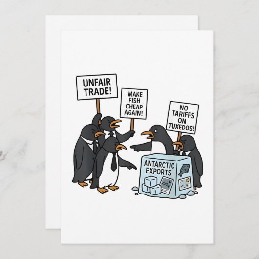 Pinguïns tegen tarieven tegen Trump Feestdagenkaart (Voorkant / Achterkant)