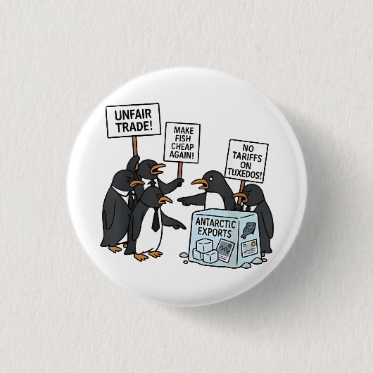 Pinguïns tegen tarieven tegen Trump Ronde Button 3,2 Cm (Voorkant)