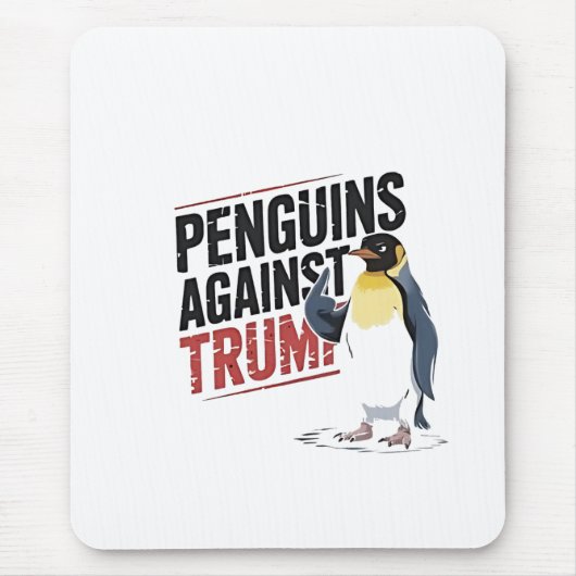 Pinguïns tegen Trump Anti Trump USA Muismat (Voorkant)