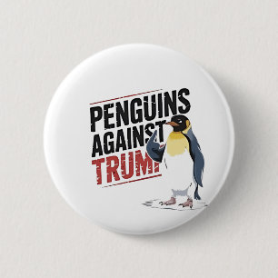 Pinguïns tegen Trump Anti Trump USA Ronde Button 5,7 Cm