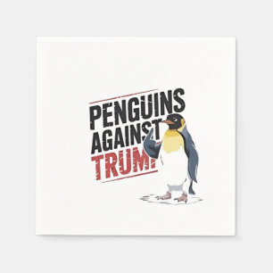 Pinguïns tegen Trump Anti Trump USA Servet
