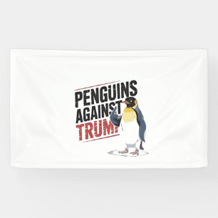 Pinguïns tegen Trump Anti Trump USA Spandoek