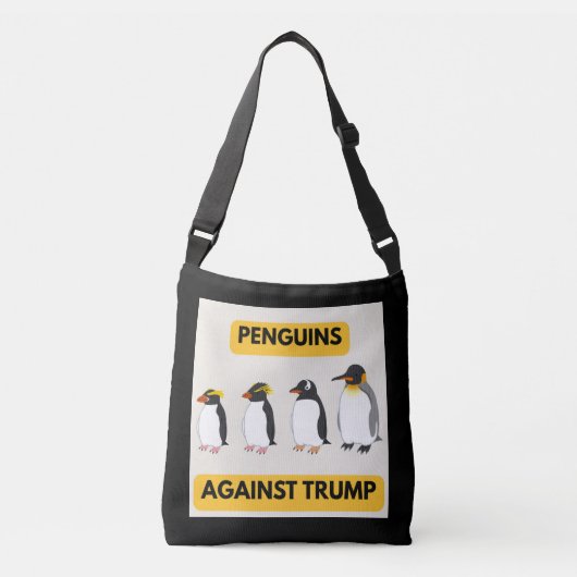 Pinguïns Tegen Trump Crossbody Tas (Voorkant)