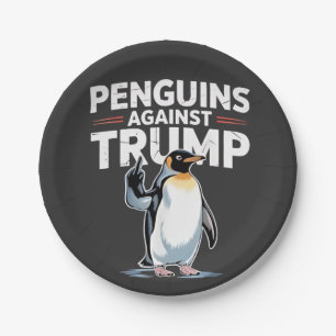 Pinguïns tegen Trump en anti-Trump weerstaan terro Papieren Bordje