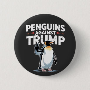 Pinguïns tegen Trump en anti-Trump weerstaan terro Ronde Button 5,7 Cm