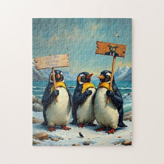 Pinguïns tegen Trump Legpuzzel (Verticaal)