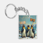 Pinguïns tegen Trump Sleutelhanger (Voorkant Links)