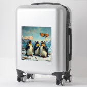 Pinguïns tegen Trump Sticker (Koffer)