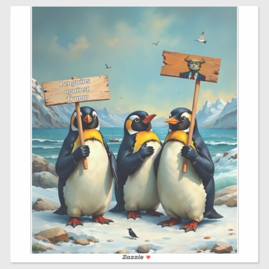 Pinguïns tegen Trump Sticker (Vel)