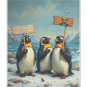 Pinguïns tegen Trump Sticker (Voorkant)