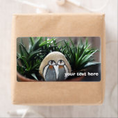 Pinguïns tekenen foto verzendlabels etiket (Insitu)