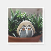 Pinguïns tekening standaard cocktail papier servet (Voorkant)