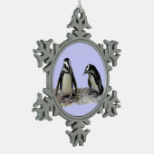 pinguïns tin sneeuwvlok ornament (Links)