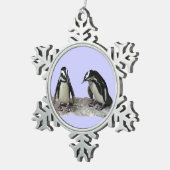 pinguïns tin sneeuwvlok ornament (Rechts)