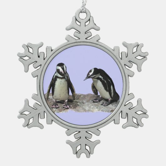 pinguïns tin sneeuwvlok ornament (Voorkant)