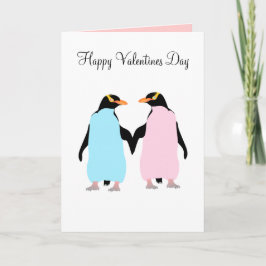 Pinguïns, Tortelduifjes, Valentijnsdag Kaart