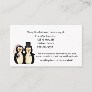 Pinguïns Trouwbehuizingskaarten Informatiekaartje