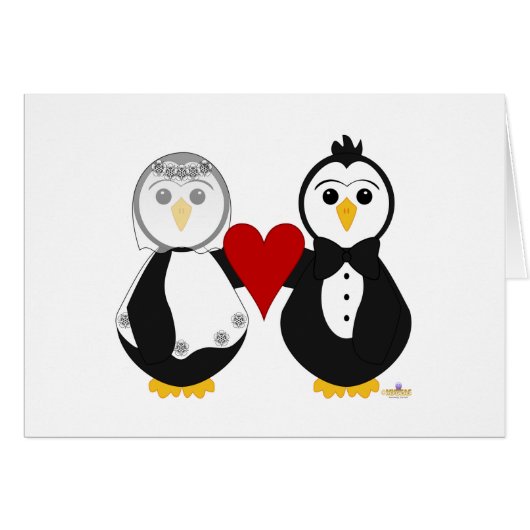 Pinguïns trouwen met een hart (Voorkant Horizontaal)