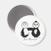 Pinguïns trouwen net getrouwd magneet (Voorkant / Achterkant)
