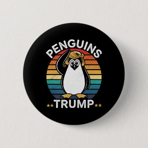 Pinguïns Trump Grappig Weerstand Betoging Ontwerp Ronde Button 5,7 Cm