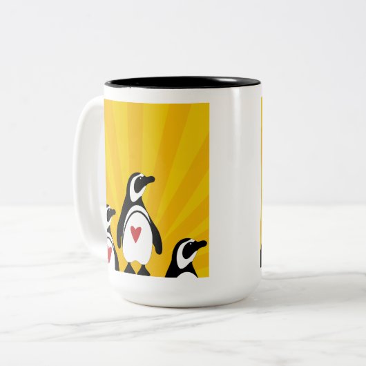 pinguïns tweekleurige koffiemok (Voorkant links)