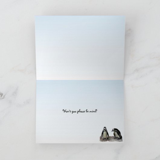 Pinguïns Valentijn Feestdagen Kaart (Binnen)