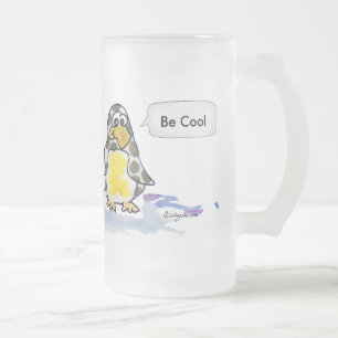 Pinguïns van Cartoon-koel-glas-Mok Matglas Bierpul