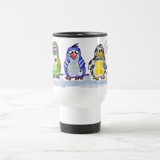 Pinguïns van Cartoon zijn Cool Travel Mug Reisbeker (Center)