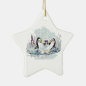 Pinguïns van hot-tub keramisch ornament (Rechts)