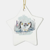 Pinguïns van hot-tub keramisch ornament (Links)