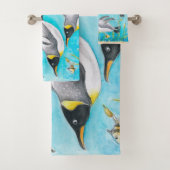 Pinguïns van keizer die Waterverf zwemmen Bad Handdoek (Insitu)