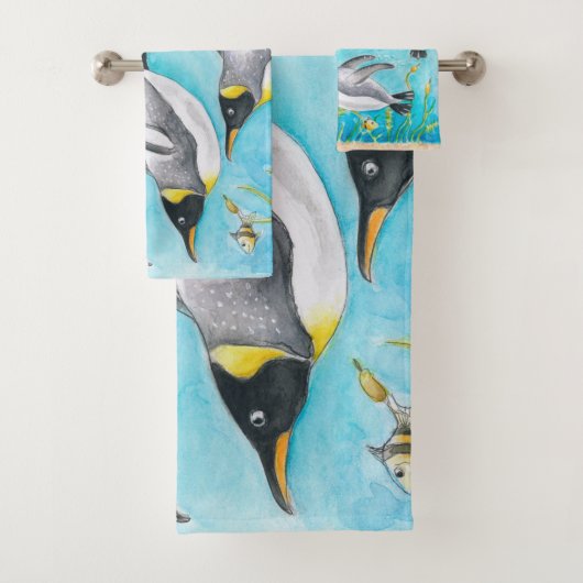 Pinguïns van keizer die Waterverf zwemmen Bad Handdoek (Insitu)