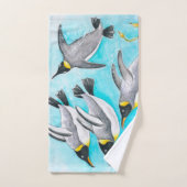 Pinguïns van keizer die Waterverf zwemmen Bad Handdoek (Handdoek)