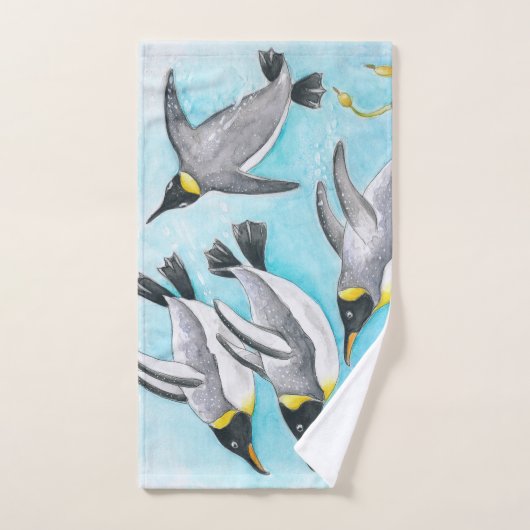 Pinguïns van keizer die Waterverf zwemmen Bad Handdoek (Handdoek)