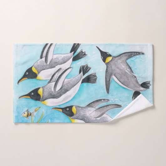 Pinguïns van keizer die Waterverf zwemmen Bad Handdoek (Handdoek)