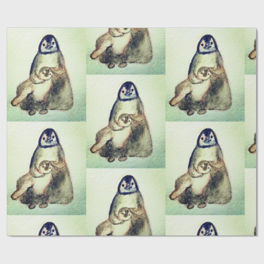 Pinguïns Verpakkingspapier Cadeaupapier (Vlak)