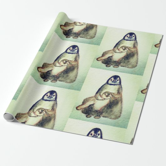 Pinguïns Verpakkingspapier Cadeaupapier (Uitgerold)