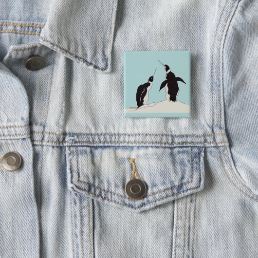 pinguïns vierkante button 5,1 cm (In situ)
