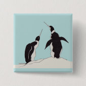 pinguïns vierkante button 5,1 cm (Voorkant)