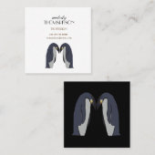 pinguïns vierkante visitekaartje (Voorkant / Achterkant)